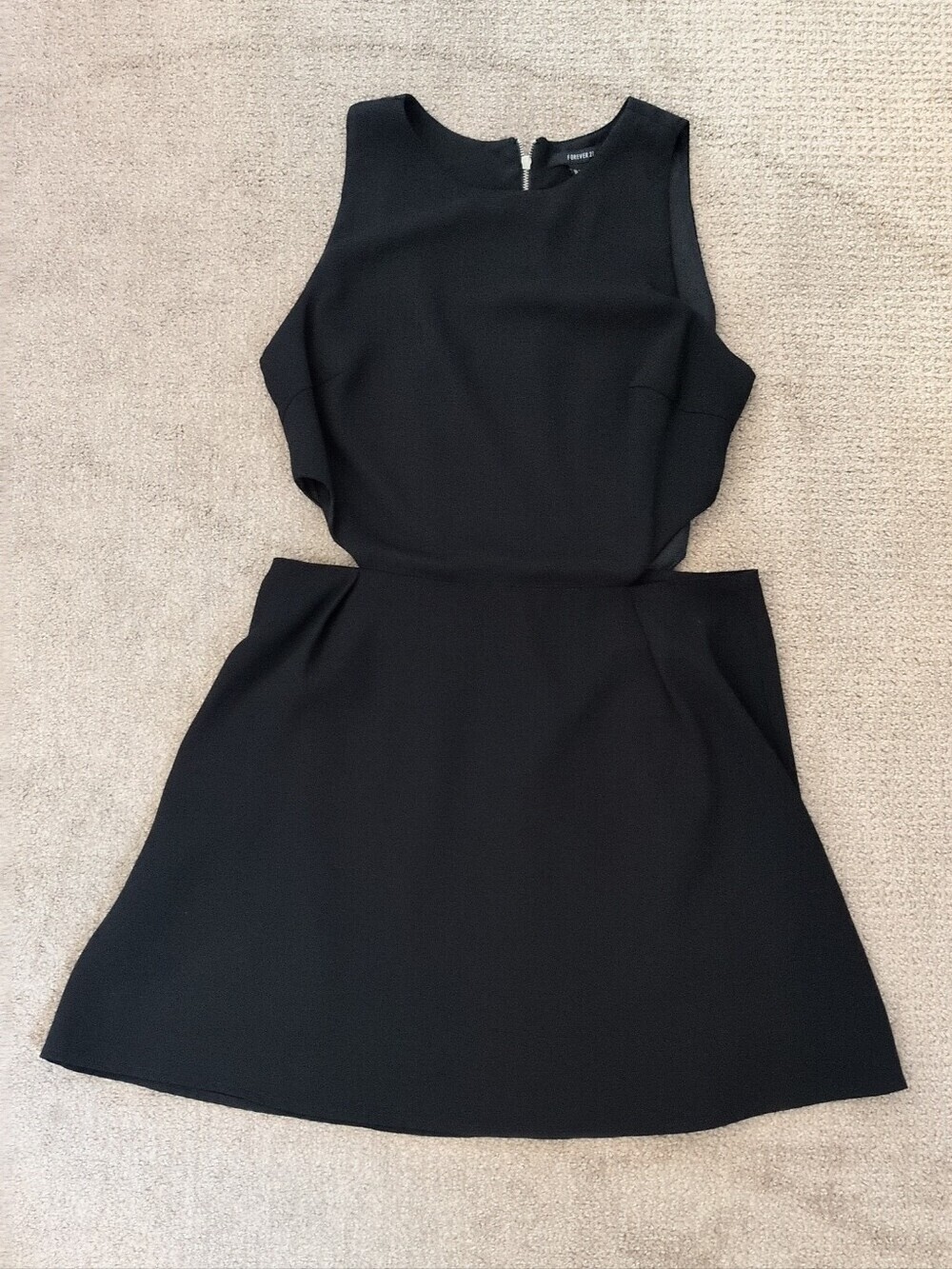Forever 21 Sleevless Black Side Cut Out A Line Dress
